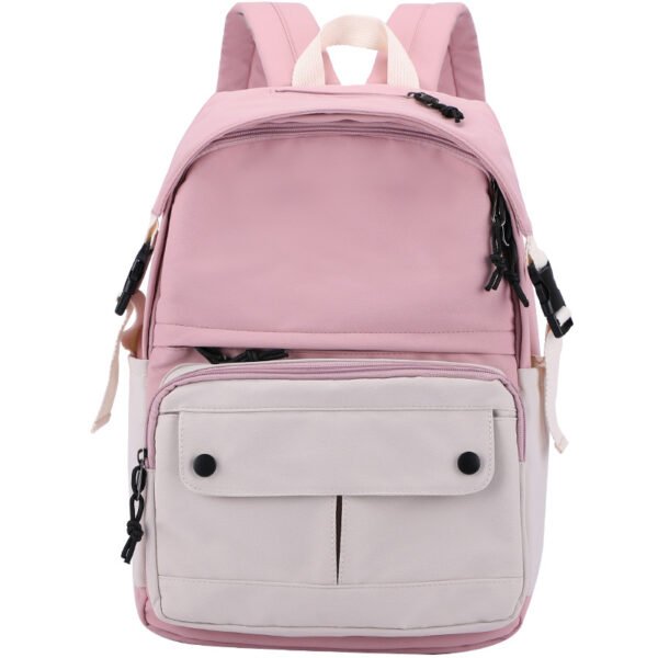 New ins style backpack canvas high school student schoolbag small fresh contrast color junior high school student backpack - Image 7