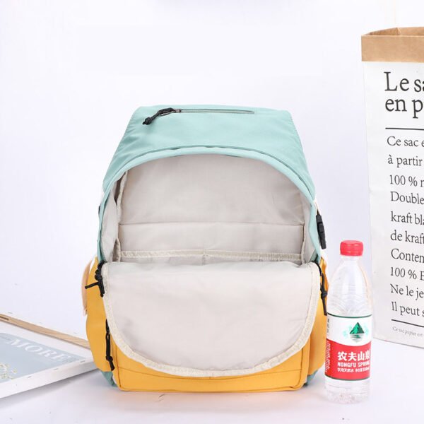 New ins style backpack canvas high school student schoolbag small fresh contrast color junior high school student backpack - Image 4