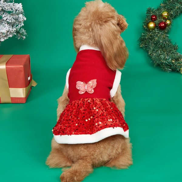 Autumn and Winter New Pet Plush Clothes Christmas Dog Dress Small Dog Teddy Dress Cat Clothes - Image 7