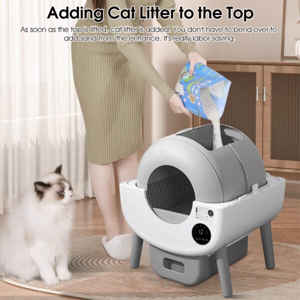 Automatic Smart Cat Litter Box, Large Capacity Self-Cleaning Litter Box with Infrared/Gravity/Ambient Light Function(Model B) - Image 12