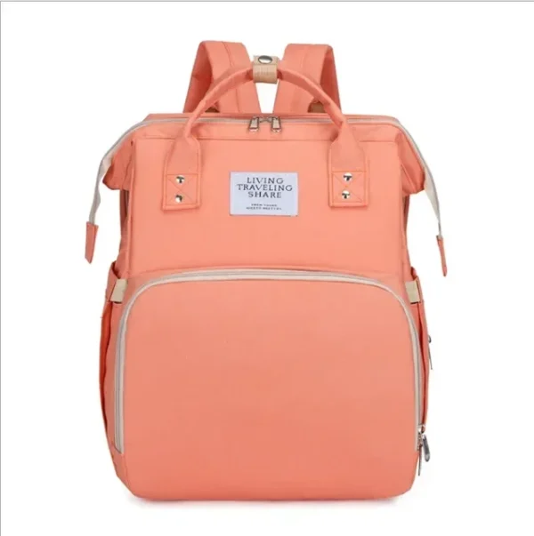 New Outdoor Folding Bag with Baby Can Sleep Mommy Bag Multi-functional Bottle Backpack Diaper Backpack - Image 8