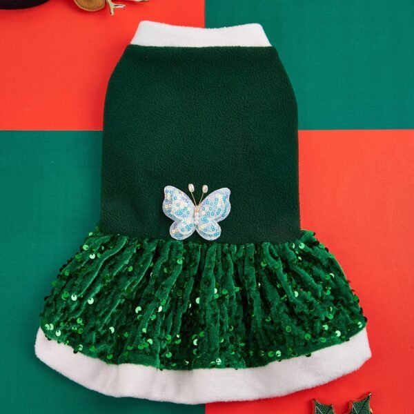 Autumn and Winter New Pet Plush Clothes Christmas Dog Dress Small Dog Teddy Dress Cat Clothes - Image 4
