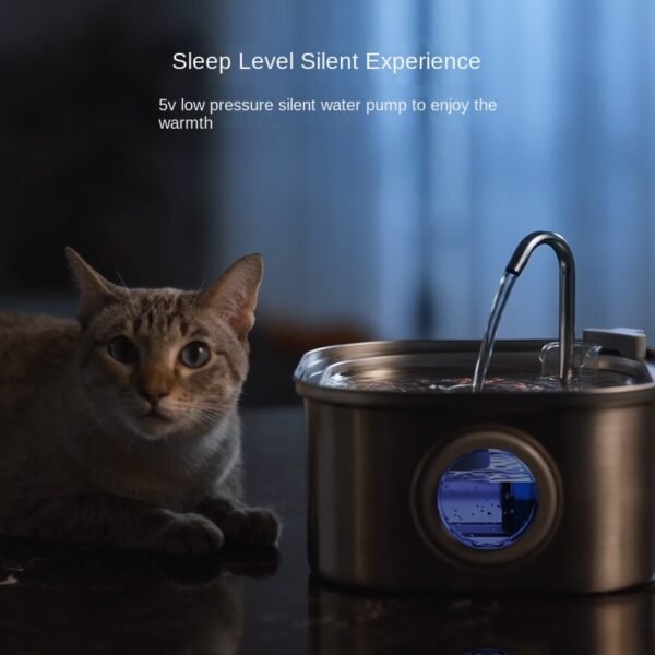 Stainless Steel Smart Pet Water Dispenser with Automatic Circulation and Filtration, Large Capacity Feeder for Cats and Dogs - Image 3