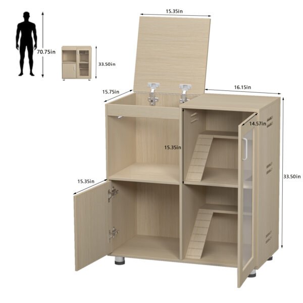 Used for small animal cages with 4 layers of cage wood and window storage cabinets, the top can be opened - Image 3