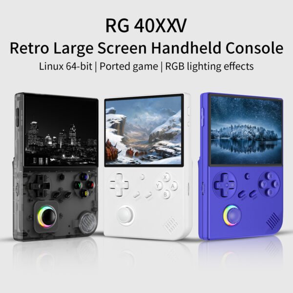 ANBERNIC's new RG40XXV vertical version retro portable handheld game console with lighting effect connected to power regard - Image 5