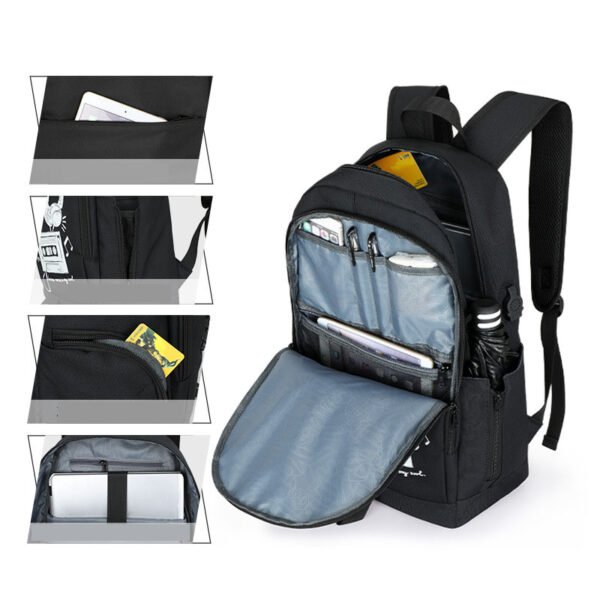 New school season backpack new large zipper Harajuku schoolbag Oxford cloth backpack - Image 2