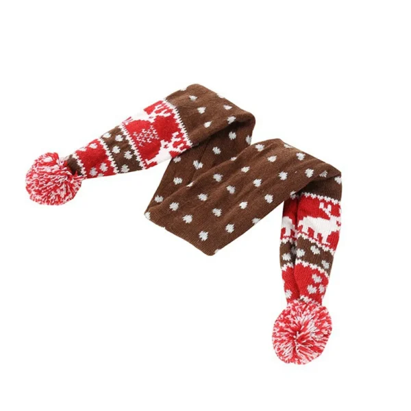 Christmas Dog Scarf Knitted Elk Scarf Striped Hair Ball Pet Scarf Outdoor Winter Warm Cat Dog Scarves Puppy Collar Pet Supplies - Image 5