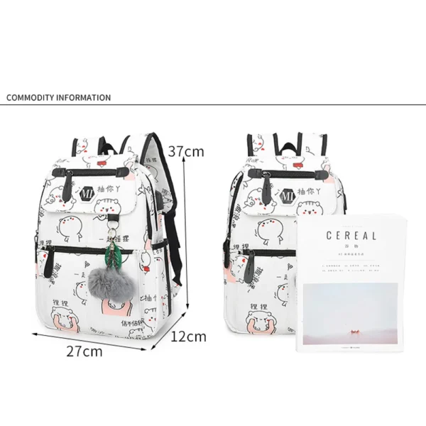 USB Charging Canvas Backpack 3 Pcs/set Women School Backpacks Schoolbag For Teenagers Man Student Book Bag Boys Satchel - Image 2