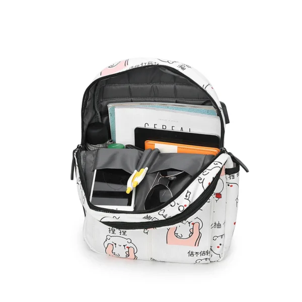 USB Charging Canvas Backpack 3 Pcs/set Women School Backpacks Schoolbag For Teenagers Man Student Book Bag Boys Satchel - Image 4