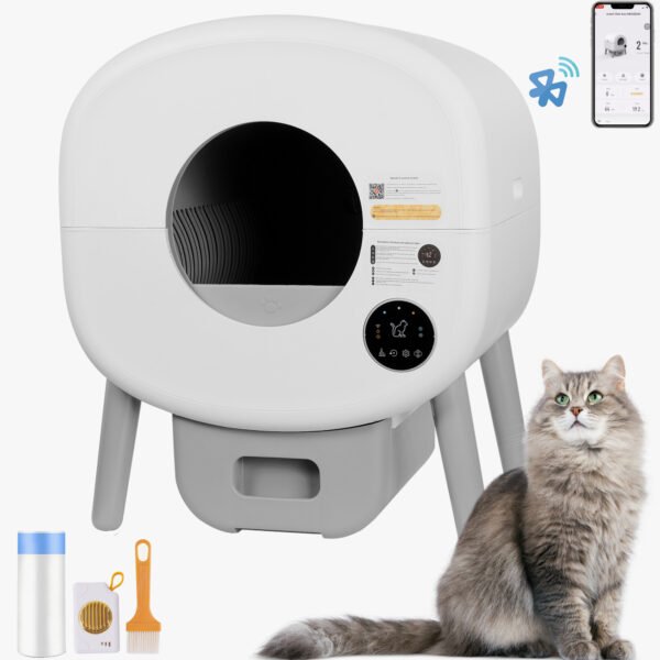 Automatic Smart Cat Litter Box, Large Capacity Self-Cleaning Litter Box with Infrared/Gravity/Ambient Light Function(Model B) - Image 3