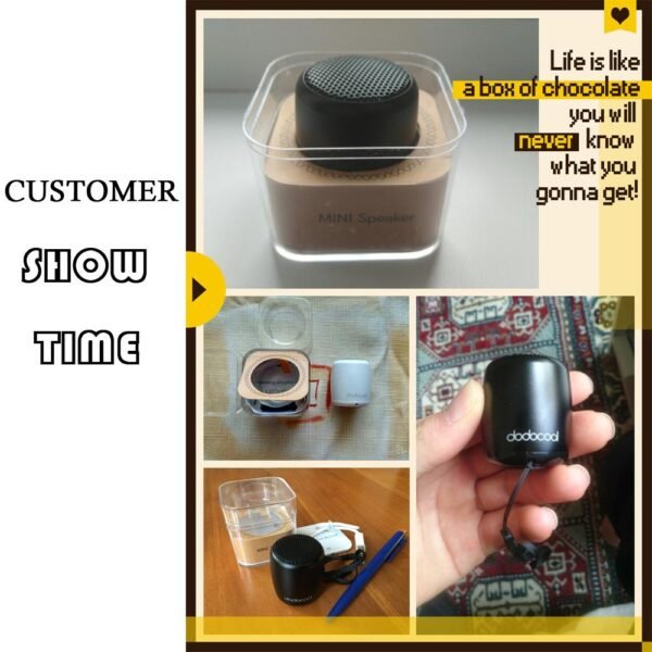 dodocool Loudspeaker Bluetooth Speaker Portable Stereo Handsfree Music Square Box Mini Wireless Speaker for Compute Phone PC - Image 3