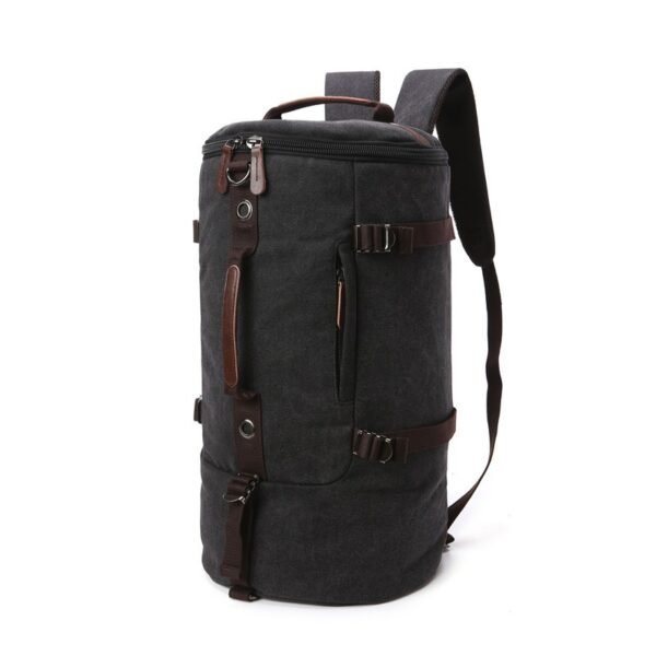 Men Travel Backpack Male Canvas Luggage Duffel Cylinder Bag Mountaineering Hiking Backpack For Men - Image 10