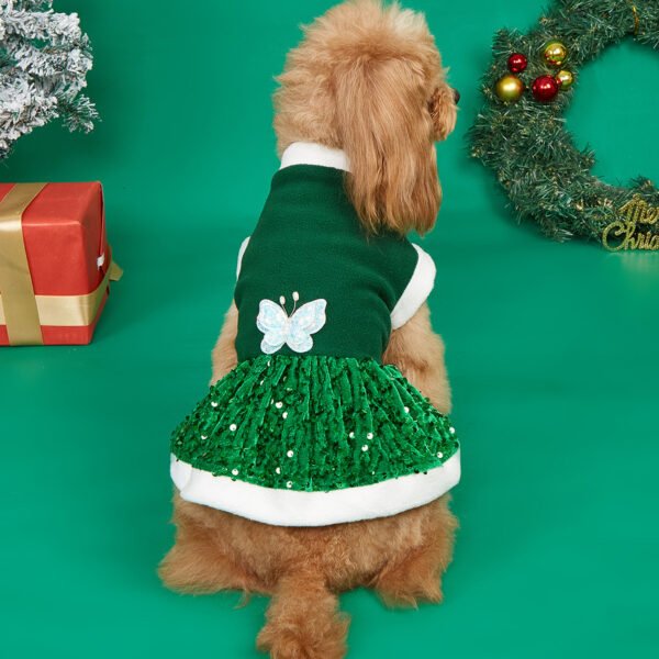 Autumn and Winter New Pet Plush Clothes Christmas Dog Dress Small Dog Teddy Dress Cat Clothes - Image 6