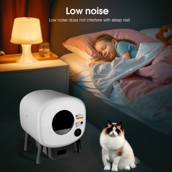Automatic Smart Cat Litter Box, Large Capacity Self-Cleaning Litter Box with Infrared/Gravity/Ambient Light Function(Model B) - Image 4
