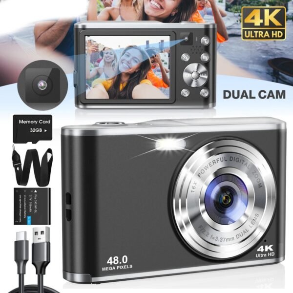 DC306 digital high-definition camera front and rear dual camera autofocus entry-level student card machine - Image 7