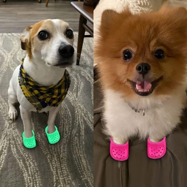 Heart Shaped Pet Dog Hole Shoes Silica Gel Wear-Resistant Breathable Slippers Dog Sandals Pet Decorations - Image 3