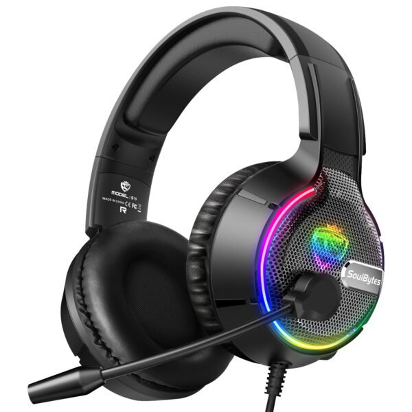 Head mounted gaming headset Soulbytes S19 wired RGB computer headset anchor gaming headset - Image 3