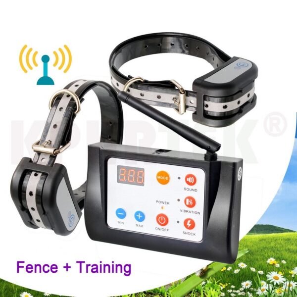 2 in 1   Wireless Electronic Dog Fence System and Dog Training Collar   Beep Shock Vibration Training  for 1/2/3 dogs 6 Sets/lot - Image 3