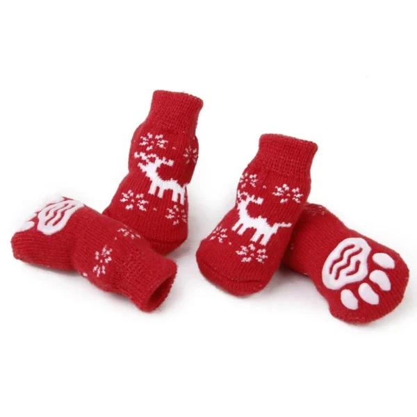 8pcs Pet Warm Cotton Socks Soft Anti Slip Claw Pattern Protect Feet Cold Snow Christmas Dog Cat Stockings Gifts - Image 6