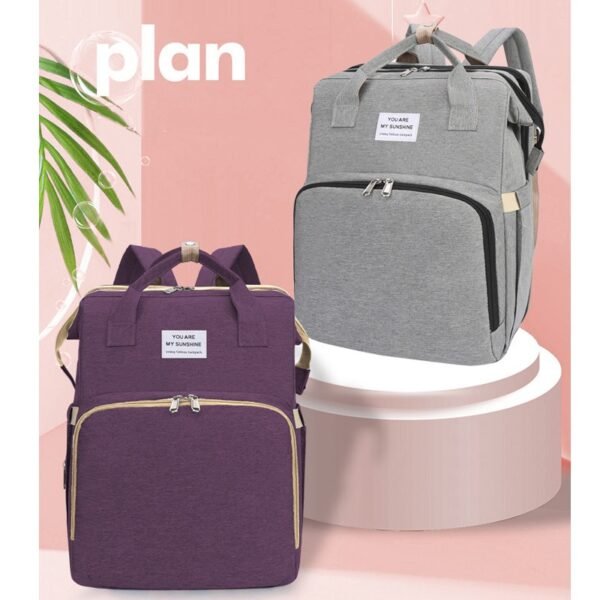 Portable Foldable Bed Mommy Bag For Going Out Lightweight And Large Capacity Mother And Baby Bag Backpack - Image 3