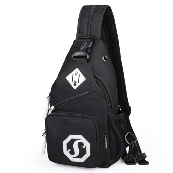 Shoulder bag dual-purpose crossbody bag USB chest bag girls Oxford cloth bag fashion trend messenger bag - Image 2