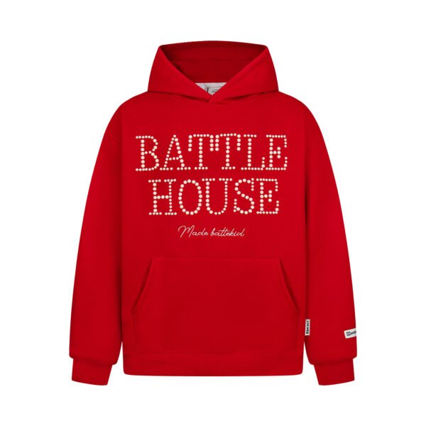Retro Design Letter Beaded Embroidered Hooded Sweatshirt Men's Loose Casual Trendy Couple Top - Image 3