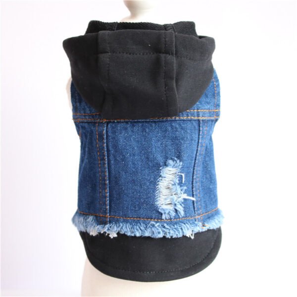 Pet clothes are better than teddy bears, teddy dogs, spring and summer outfits, ripped denim vests, and small vests - Image 2