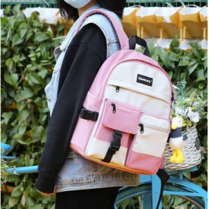 Student schoolbag simple ins style fresh literary campus girl backpack large capacity casual lightweight backpack