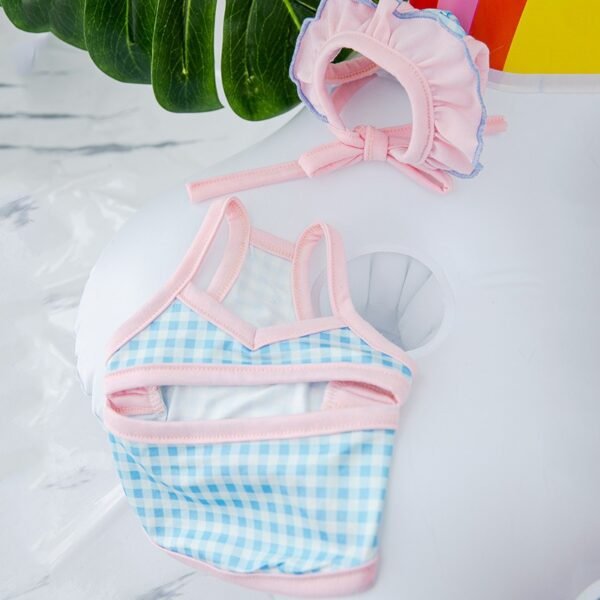 Pet swimsuit cat shapewear with swimming cap one piece suspender bikini dog vest swimsuit - Image 2