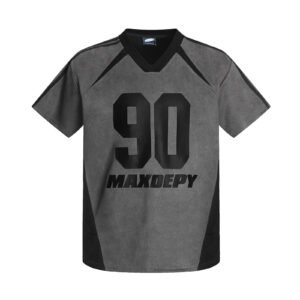 Sport Spliced Colorblock Short Sleeve T-Shirt Men Loose Casual V-Neck Tee Shirt Top