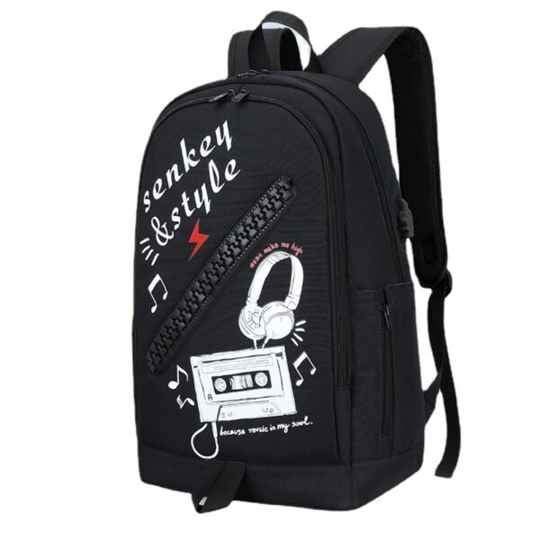 New school season backpack new large zipper Harajuku schoolbag Oxford cloth backpack - Image 4
