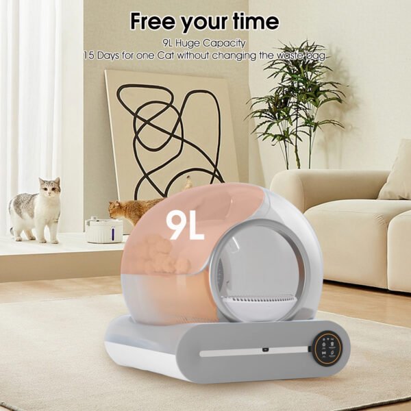 Automatic cleaning, eliminates odors, supports WiFi application control, intelligent automatic cat litter box with padding - Image 12