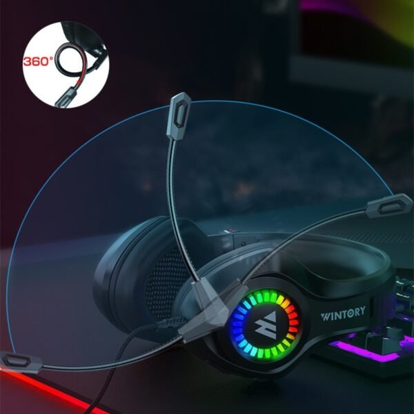 Head mounted gaming headphones wired e-sports luminous earphones mobile phones computers cool anchor headphones - Image 3
