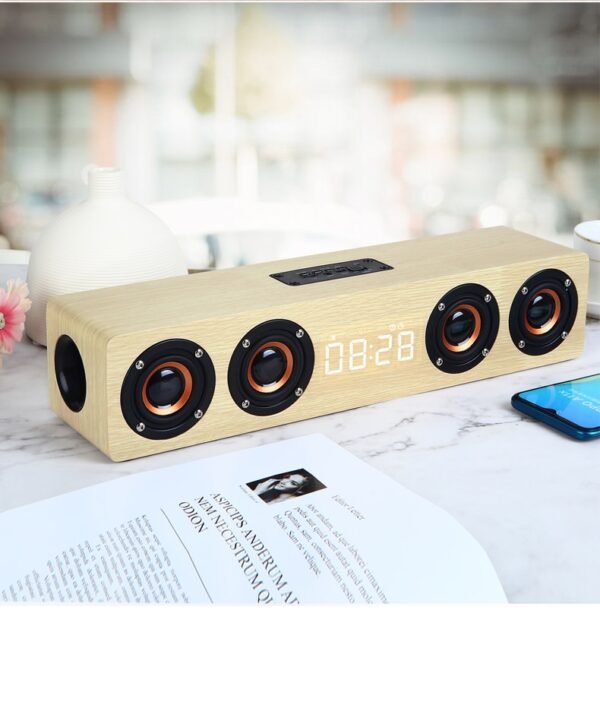 Home theater portable column Bluetooth Speaker Wireless wood speaker Alarm Clock Radio subwoofer Soundbar for TV speaker AUX USB - Image 6