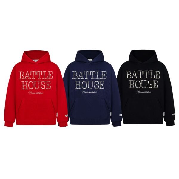 Retro Design Letter Beaded Embroidered Hooded Sweatshirt Men's Loose Casual Trendy Couple Top - Image 5