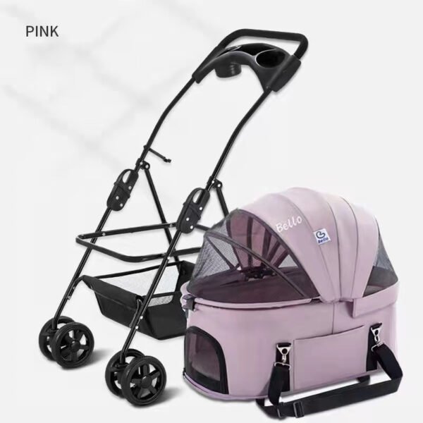 Walk The Dog Pet Stroller Teddy Dog Four Wheel Wan fold To The Stacked Stroller Cats Can Be Separated From The Stroller - Image 10