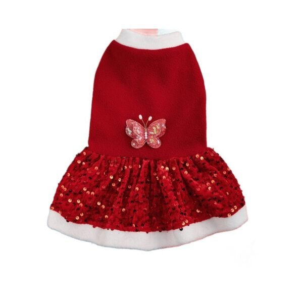 Autumn and Winter New Pet Plush Clothes Christmas Dog Dress Small Dog Teddy Dress Cat Clothes - Image 5