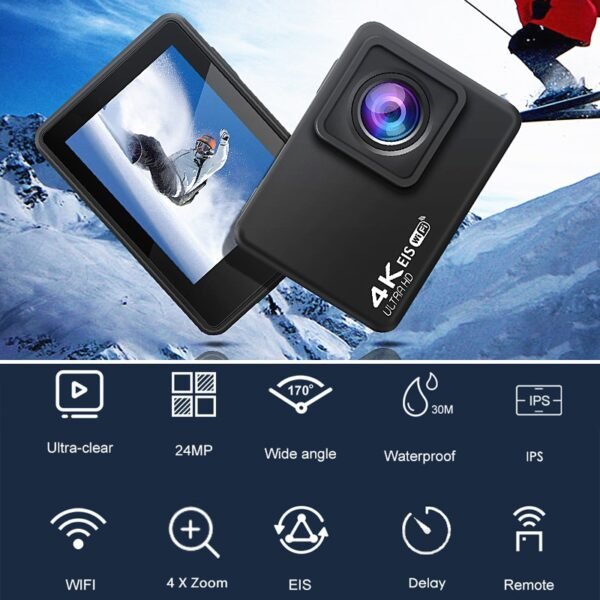 H10 EIS Anti-shake Action Camera Ultra HD 4K / 60fps WiFi 2.0" 170D Underwater Waterproof Cam Helmet Vedio Go Sport Pro Came - Image 2