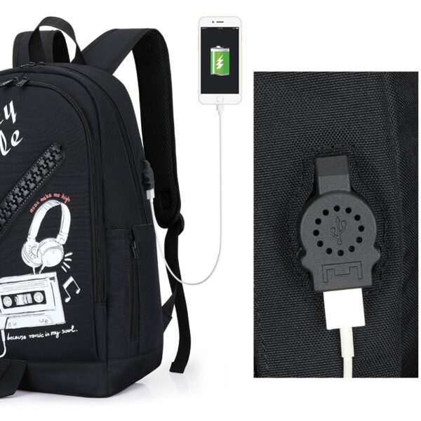New school season backpack new large zipper Harajuku schoolbag Oxford cloth backpack - Image 3