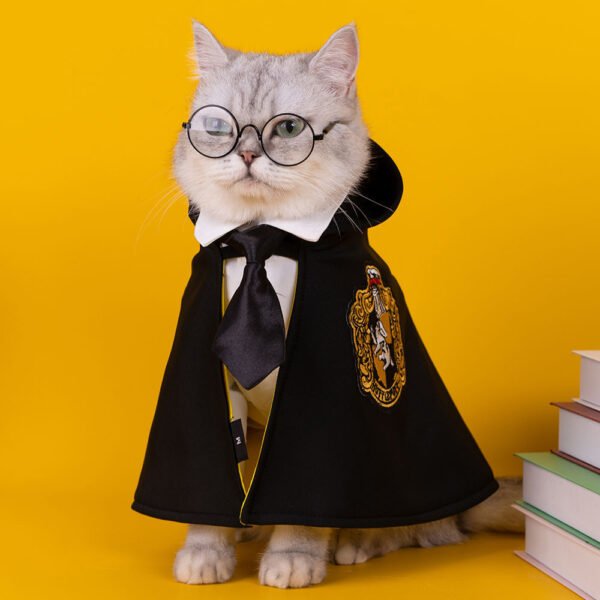Pet Cloak Embroidered Cloak Cat Shaped Up Costume Harry Potter Wizardry Academy Style Teddy Bears Dog Clothes - Image 3