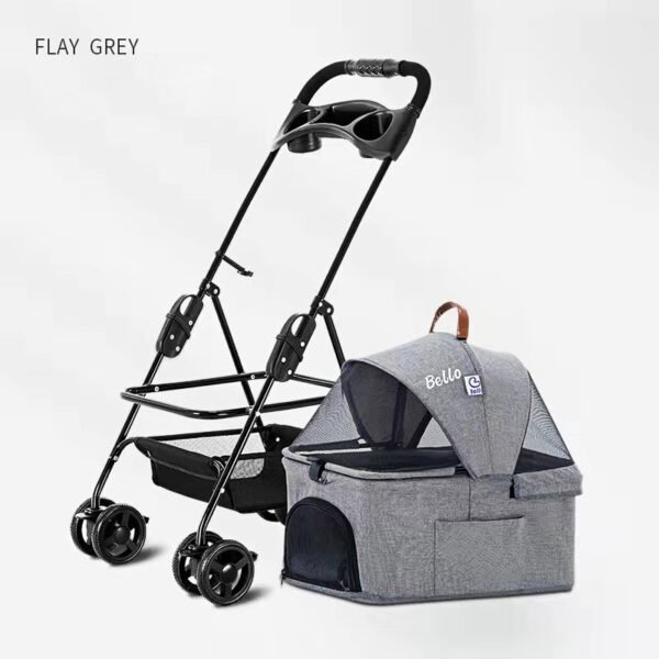 Walk The Dog Pet Stroller Teddy Dog Four Wheel Wan fold To The Stacked Stroller Cats Can Be Separated From The Stroller - Image 7