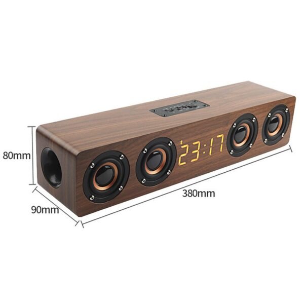Home theater portable column Bluetooth Speaker Wireless wood speaker Alarm Clock Radio subwoofer Soundbar for TV speaker AUX USB - Image 5