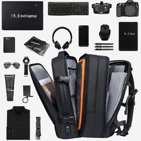 BANGE Backpack Male College Student Computer Backpack Men's Large Capacity Business Travel Waterproof And Expandable Men's Bag - Image 5