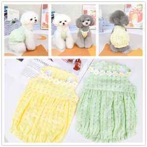 Spring and summer small dog clothes pet teddy lantern skirt
