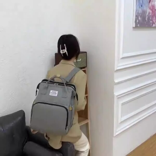 Portable Foldable Bed Mommy Bag For Going Out Lightweight And Large Capacity Mother And Baby Bag Backpack - Image 4