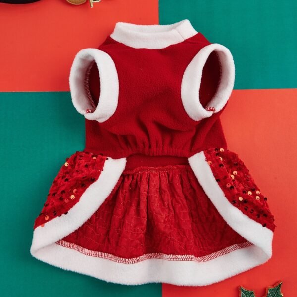Autumn and Winter New Pet Plush Clothes Christmas Dog Dress Small Dog Teddy Dress Cat Clothes - Image 3
