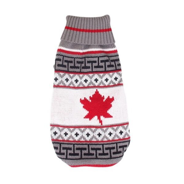 Christmas reindeer maple leaves snowflakes holiday pet clothes high necked knitted sweaters dog and cat clothing jackets - Image 11