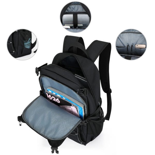 Roller Skating Bag Men's Oxford Cloth Backpack Men's Backpack Multifunctional Student Bag - Image 3