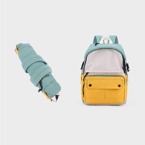 New ins style backpack canvas high school student schoolbag small fresh contrast color junior high school student backpack - Image 2