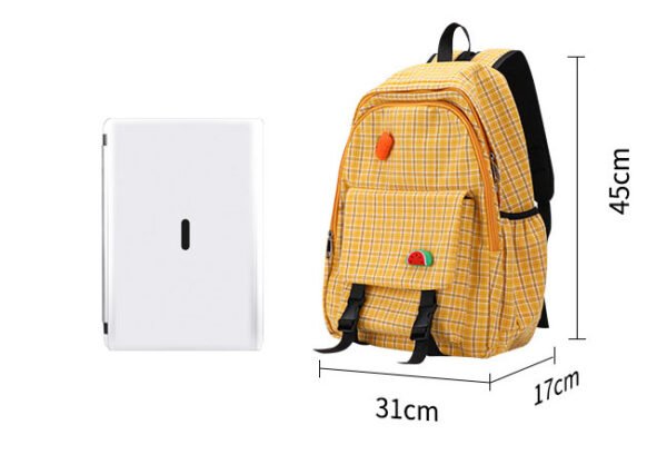 Girls cotton square plaid Japanese style backpack large capacity junior high school high school student schoolbag - Image 4